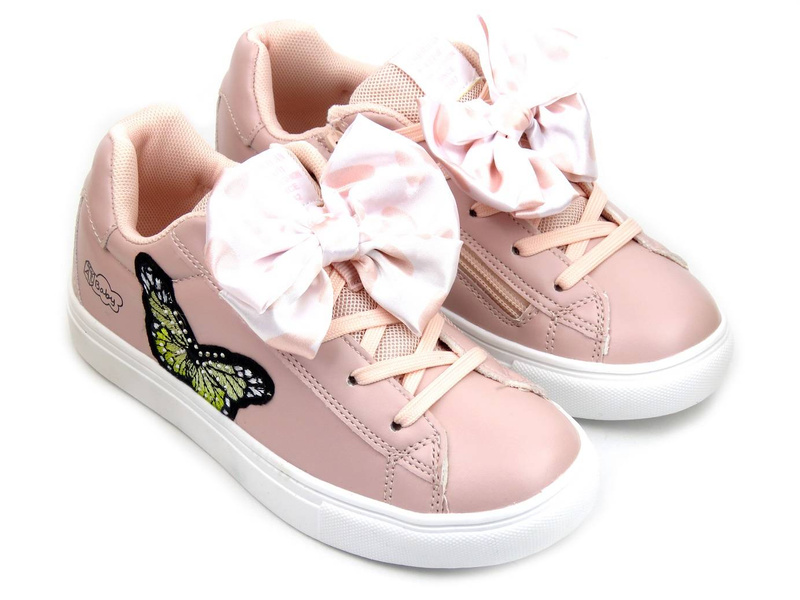 Dětské sportovní boty s mašlí a motýlem - American Club ES 64/22, růžové