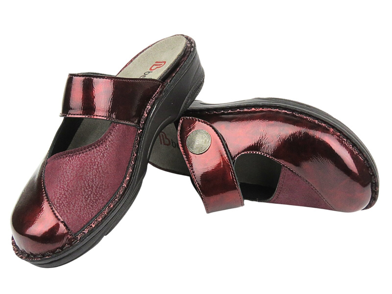 Pohodlné žabky Dámské dřeváky BERKEMANN Heliane 03457-267 Maroon Slip-on