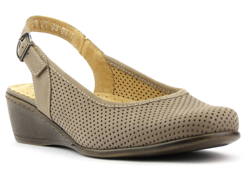 Pohodlné dámské sandály na klínku - Kosela Medic 9282, béžová