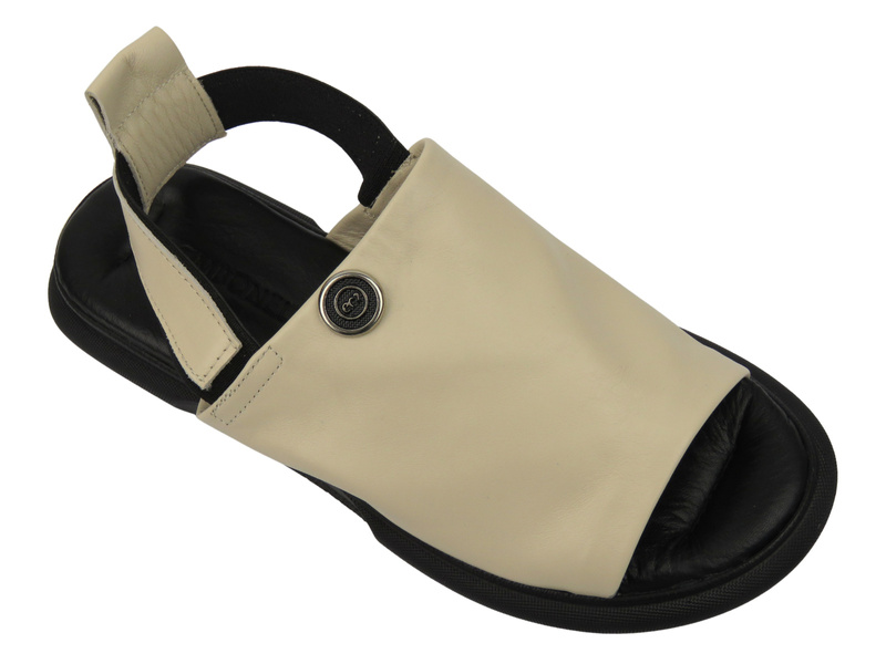 Elegantní dámské sandály z přírodní kůže - Bombonella 501.24309-1, béžový