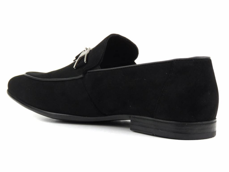 Semišové mokasíny, pánské boty JOHN DOUBARE D778-162B-18, černé