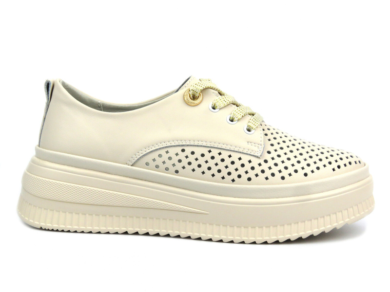 Ažurové polobotky, dámské tenisky - Artiker 54C1707, béžová barva