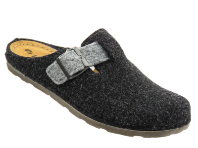 Teplé pánské pantofle s koženou stélkou – INBLU 155M015, šedé