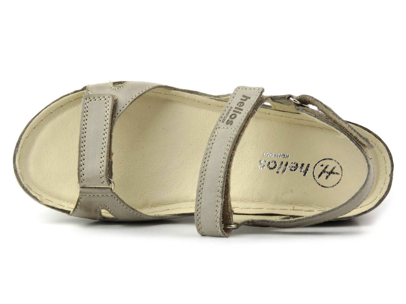 Dámské sportovní sandály se třemi pásky na suchý zip - HELIOS Komfort 205, šedá