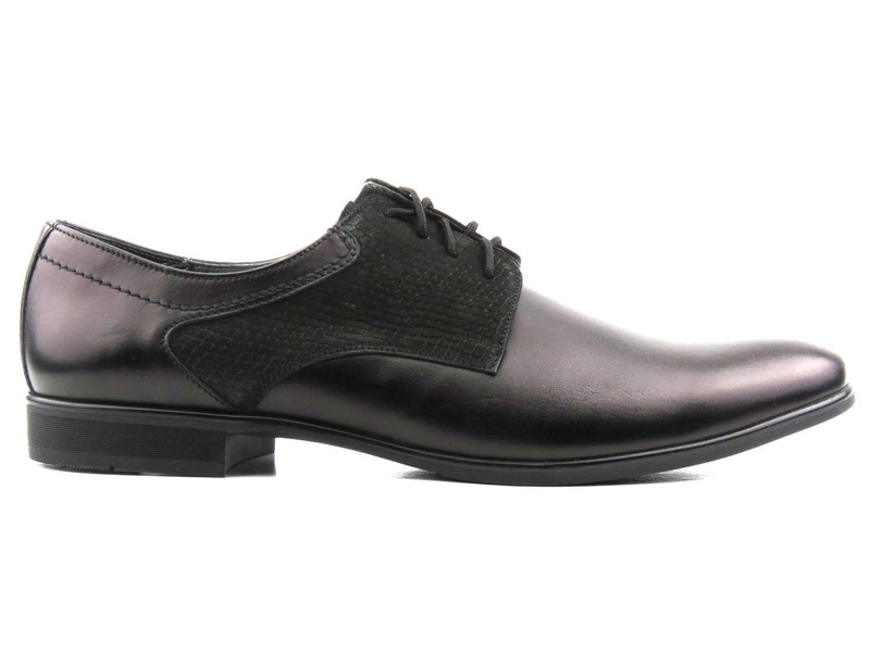 Elegantní pánské kožené boty - MOSKŁA 810, černá F