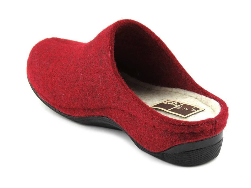 Dámské plstěné pantofle se sněhovou vločkou - Manitu 330204, červené