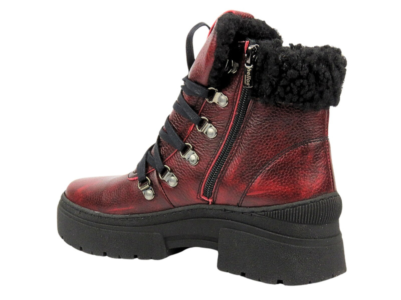 Pohodlné dámské kožené boty Helios Comfort 583, červená