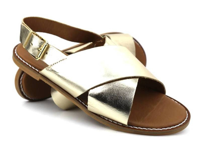 Dámské zlaté ploché sandály - VENEZIA MRZ10904