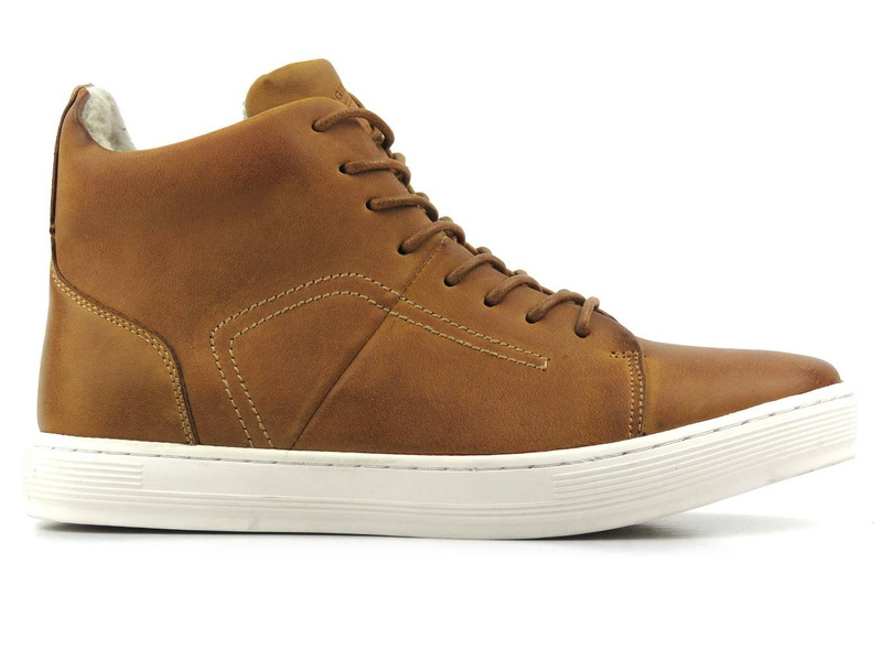 Pánské boty z přírodní kůže - AMERICAN CLUB CY17/21, hnědé