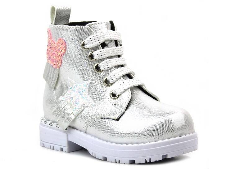 Dětské boty s hvězdou a medvídkem - Navy Dot 22-61060, stříbrná