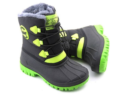 Dětské sněhule s manžetou - LEE COOPER LCJ-21-44-0519K, černá se zelenou
