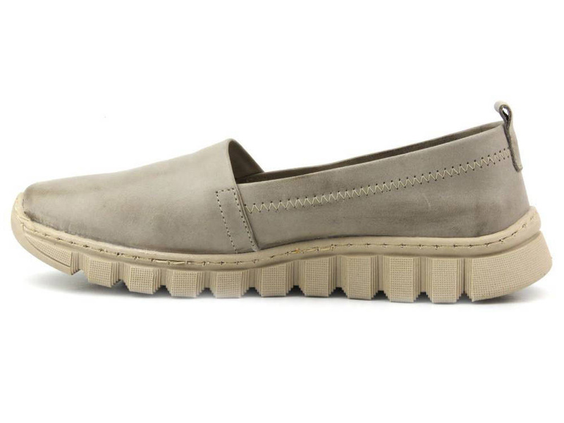 Kožené boty, dámské mokasíny na jaro a léto - HELIOS Komfort 405, šedá