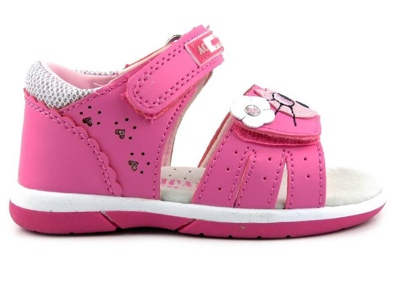 Dětské sandály s koťátkem - American Club DR 22/21(22) 29/22, tmavě růžové