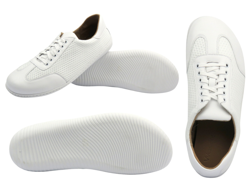 Barefoot kožené minimalistické pánské polobotky bílé Wasak 0742