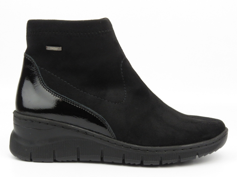Dámské kozačky na platformě - HELIOS Comfort 600 černé se zipem Polská značka