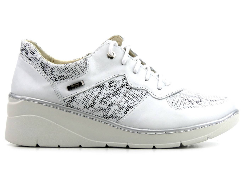 Dámské tenisky se zipem a šněrováním - Helios Komfort 347, stříbrné 2