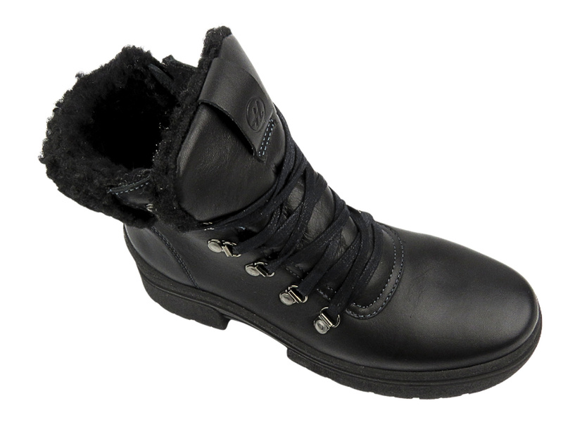 Pohodlné dámské kožené boty Helios Comfort 583, černé