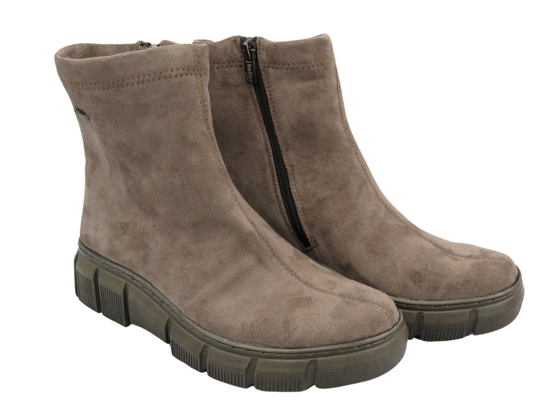 Elastické dámské kotníkové boty na platformě - HELIOS Komfort 506S, černé