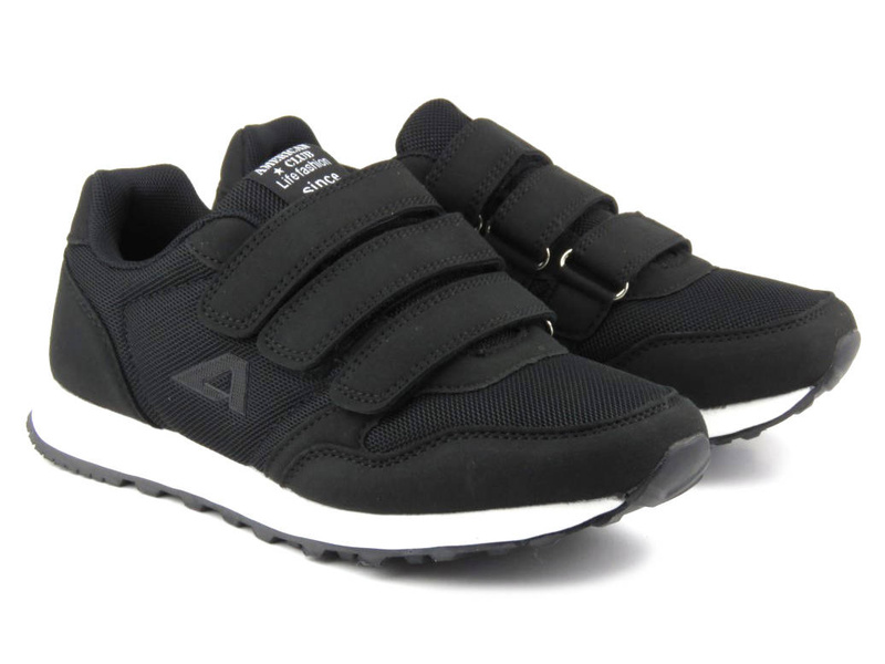 Sportovní boty a tenisky pro mládež - AMERICAN CLUB WT146/23 / WT147/23, černé