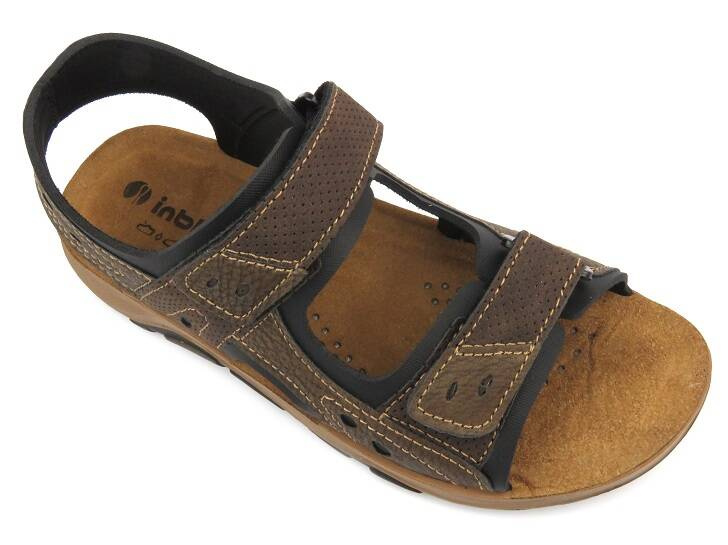 Pohodlné pánské sandály na suchý zip - INBLU TO-05, hnědé