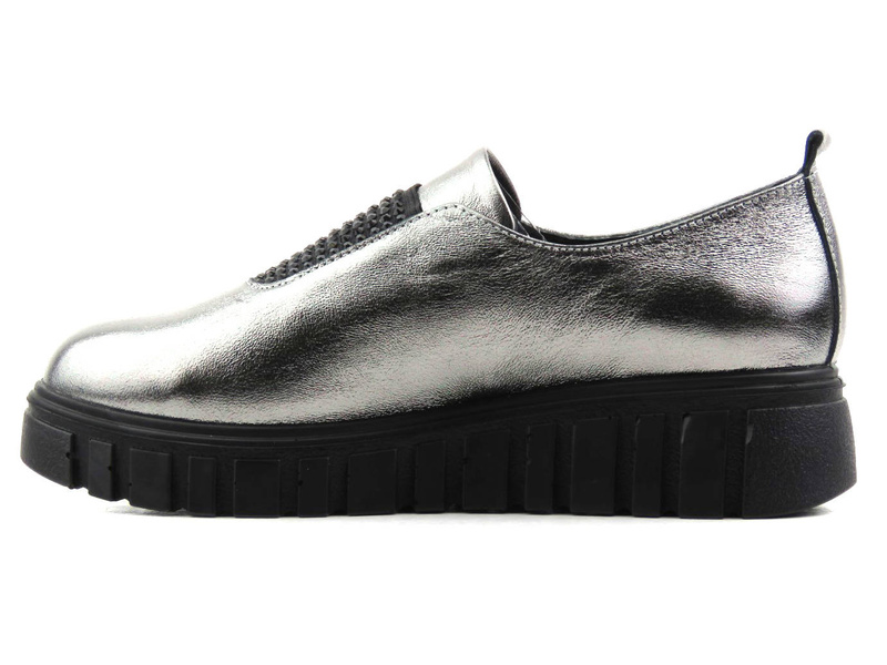 Dámská obuv s metalickým svrškem - VENEZIA 20555, stříbrná