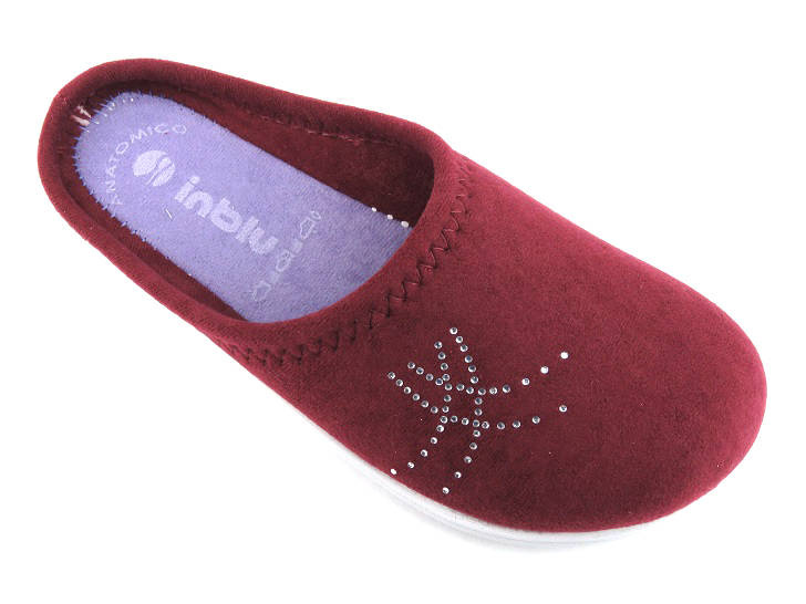 Dámské pantofle s ozdobnými krystaly - INBLU BS-46, švestka