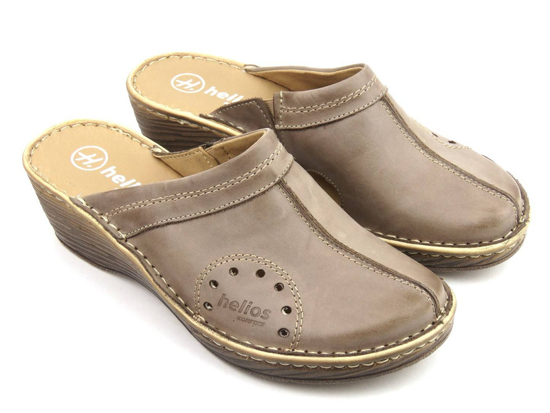 Pohodlné dámské sandály na klínku - HELIOS Komfort 624, béžová