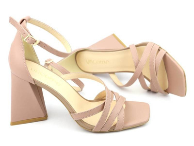 Dámské sandály s nápadným podpatkem - Uncome 36257, růžové