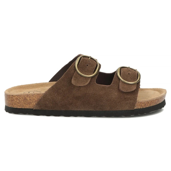 Dámské žabky s koženou stélkou - Filippo DK7061/26, Hnědá
