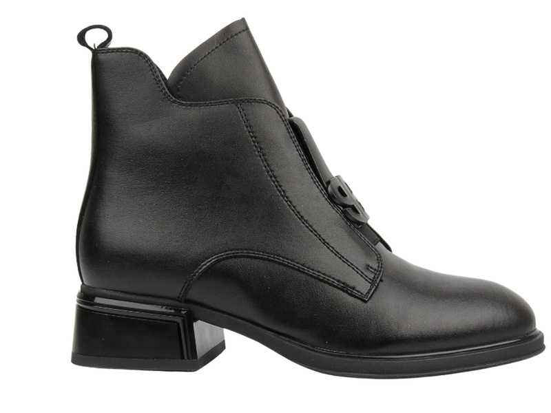 Zateplené dámské kotníkové boty - Potocki 23-12179, černé