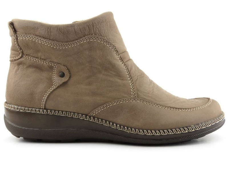 Dámské kožené kozačky zateplené - HELIOS Komfort 626, béžové