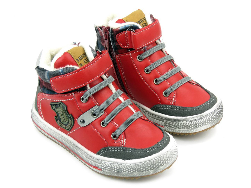 Zateplené dětské boty AMERICAN CLUB GC 25/21, červené