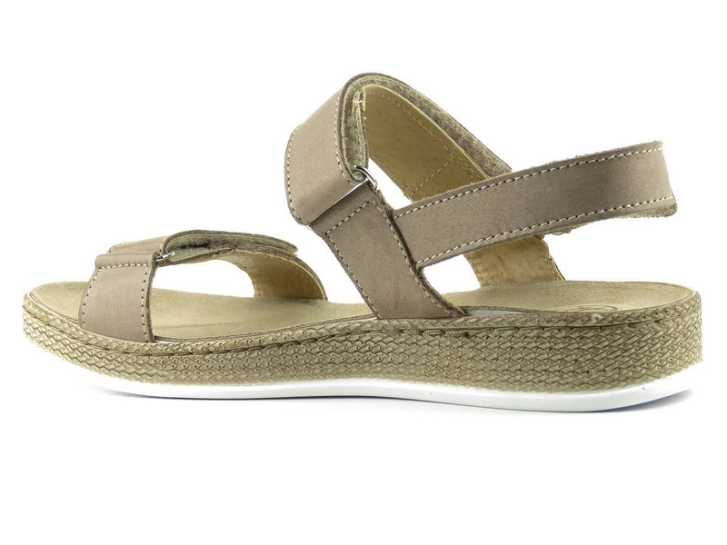 Měkké, lehké dámské sandály z kůže HELIOS Komfort 245, béžová