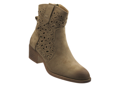 Dámské perforované kotníkové boty Potocki 25-12747, béžové