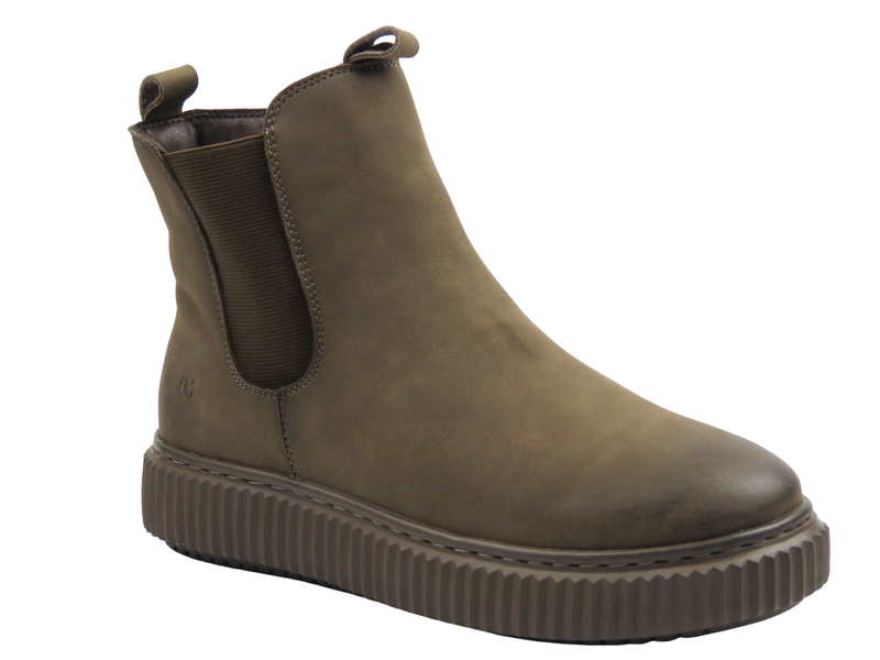 Dámské kožené kotníkové boty hnědé Cambell 25-19340