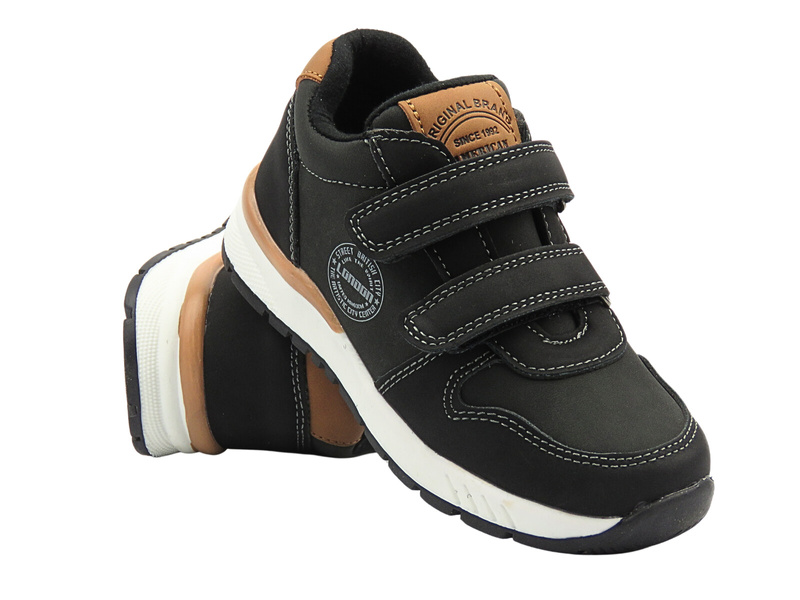 Dětská sportovní obuv na suchý zip černá American Club XD 131