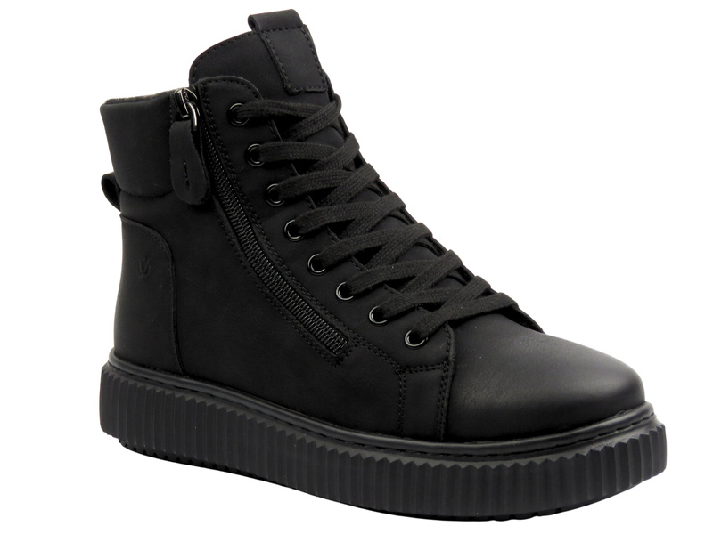 Kožené dámské kotníkové boty černé Cambell 25-19341