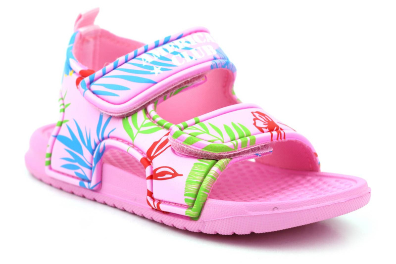 Pěnové dětské sandály na suchý zip - American Club NH 85/23 NH 86/23, růžové