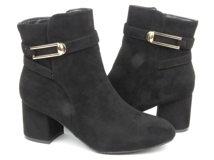 Dámské kotníkové boty na podpatku - Jezzi 23BT35-6425, černé