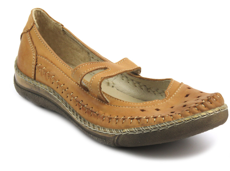 Dámské polobotky z přírodní kůže - HELIOS Comfort 792, hnědé