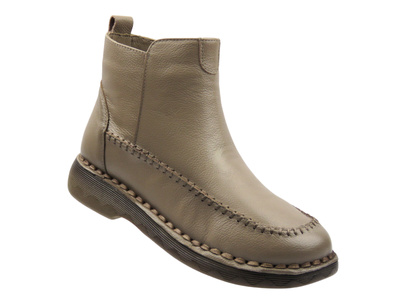 Lehké, pohodlné dámské kotníkové boty – Cambell 25-15304 khaki na zip