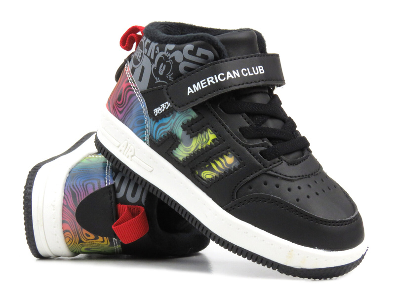 Dětská sportovní obuv zateplená fleecem - AMERICAN CLUB BD 24/22, černá