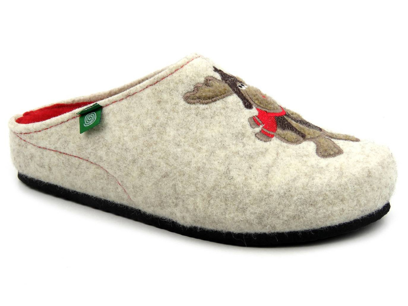 Ideální jako dárek, dámské pantofle - BRINKMANN 320016-81, krémové se soby