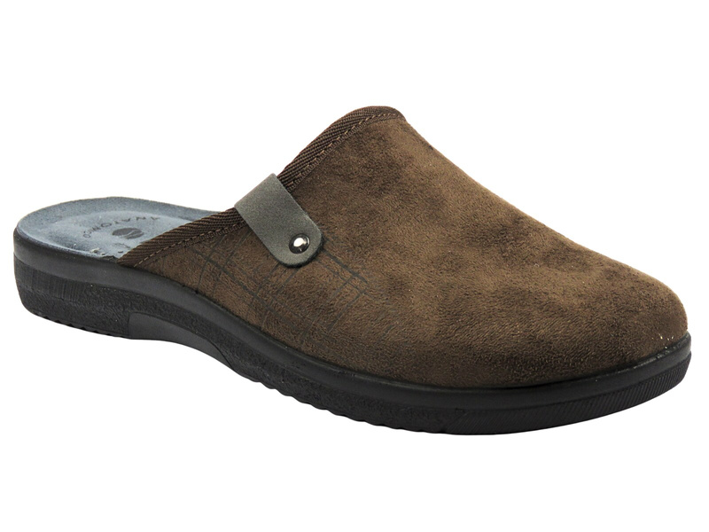 Pohodlné pánské pantofle INBLU DG-17, tmavě hnědé