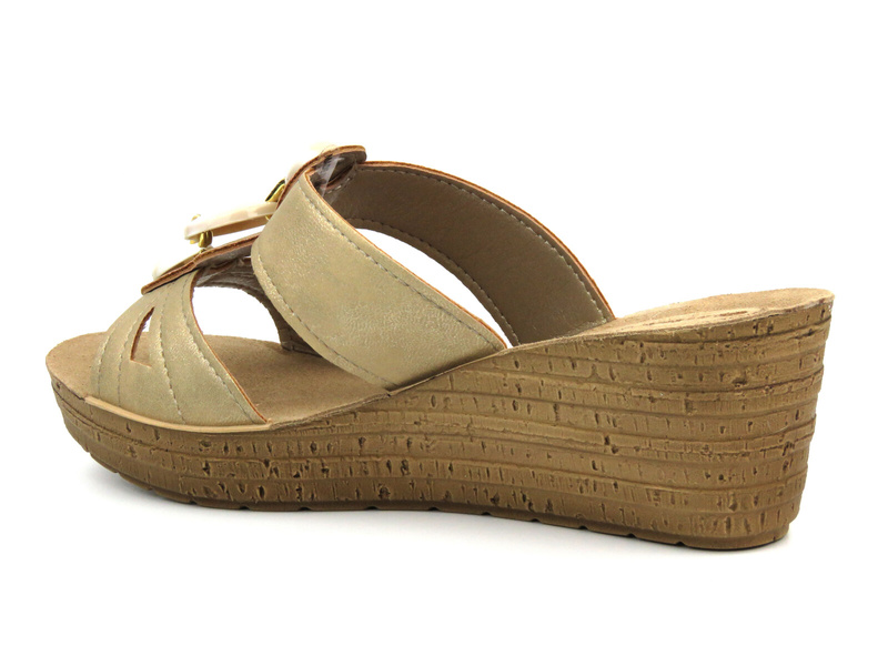 Dámské zdravotní žabky s korkovou stélkou - Inblu VR7B, bílá