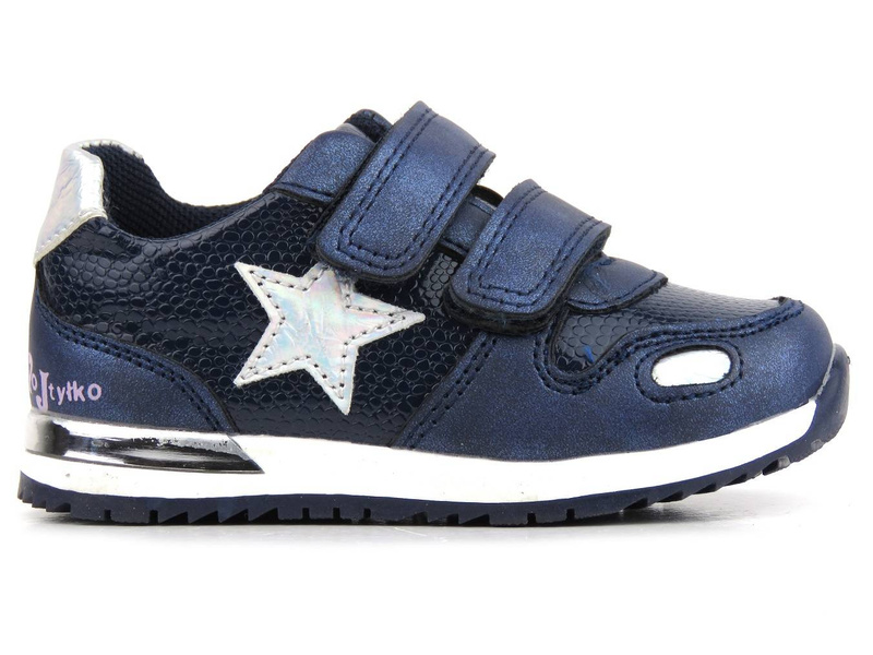 Dětská sportovní obuv s koženou stélkou - Wojtyłko 22009, tmavě modrá