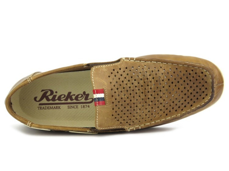 Pánské boty, benátské mokasíny Rieker 09765, hnědé