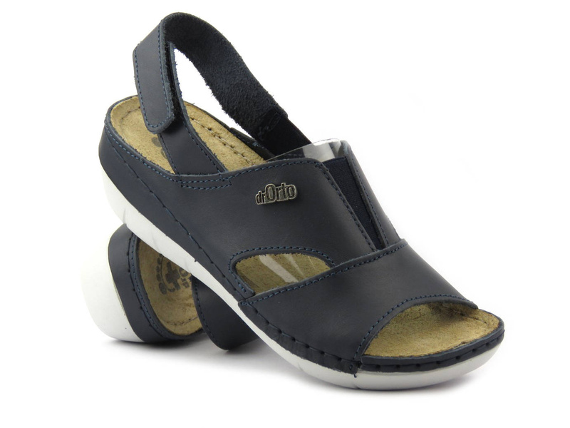 Pohodlné dámské kožené sandály - Befado dr Orto Casual 158D015, tmavě modrá