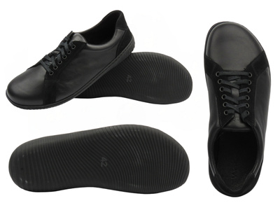 Barefoot kožené minimalistické pánské polobotky šíře H černé Wasak 0741