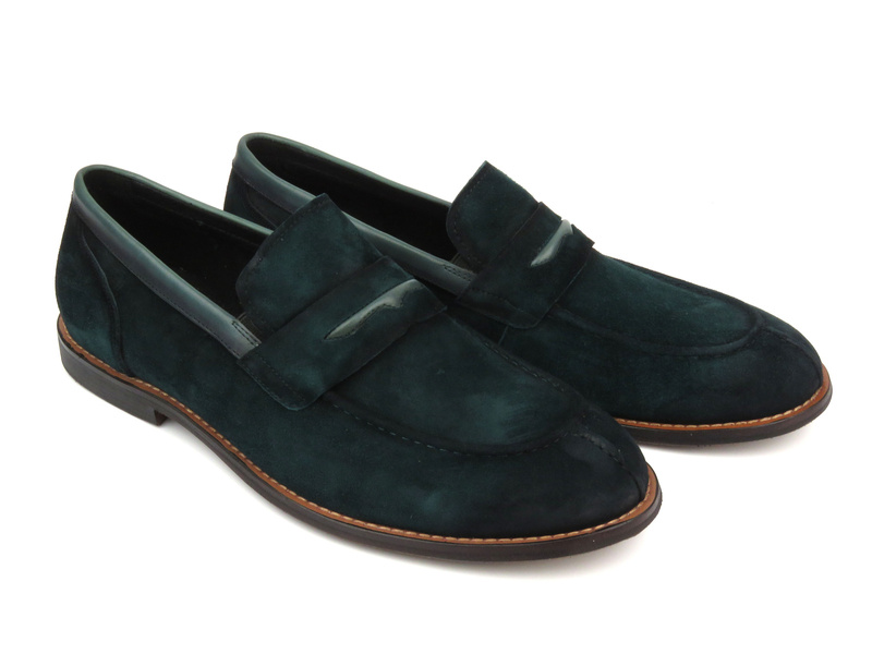 Wysokogatunkowe mokasyny męskie JOHN DOUBARE 628A-H-888, szare w kratkę